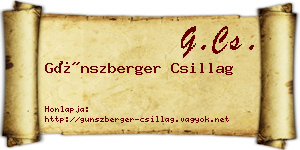 Günszberger Csillag névjegykártya